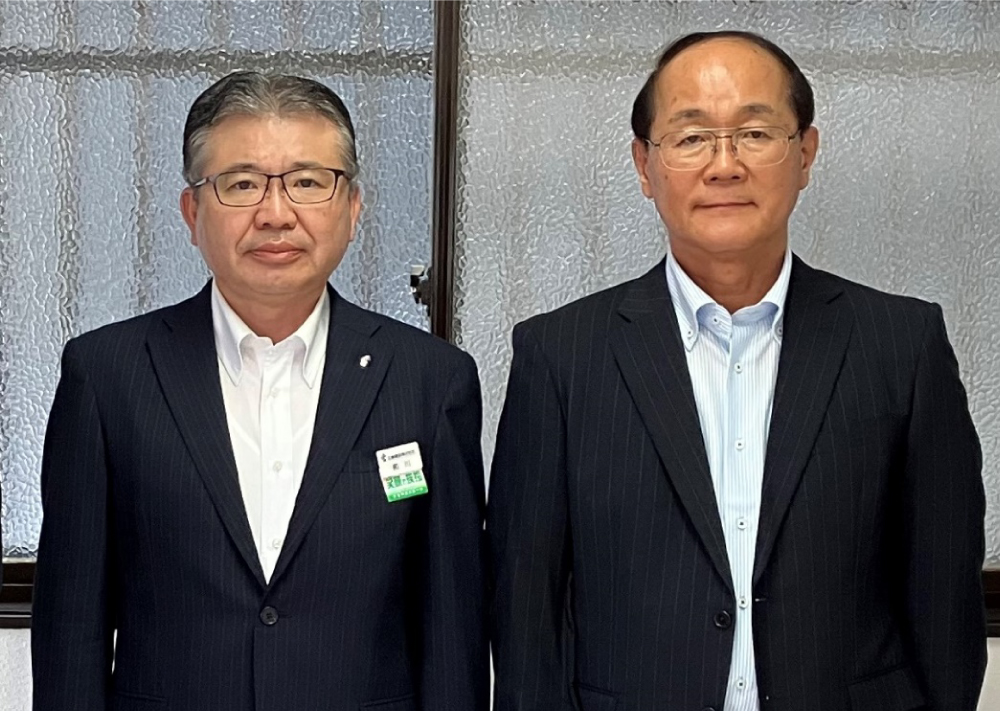 三軌建設株式会社 前川社長と明治建設 岡田社長の写真