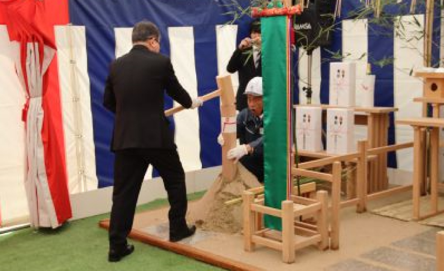 「（仮称）県営西公園官民連携事業新築工事」（Park-PFI）の地鎮祭を執り行いました